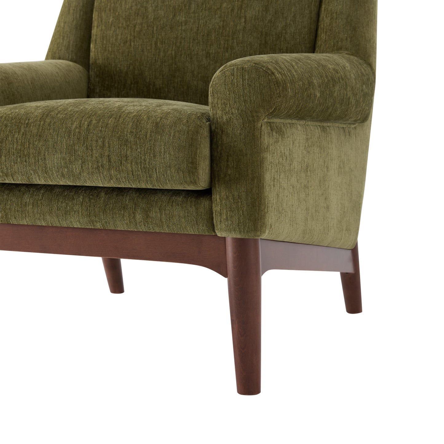 variant-group:rf-n723p426251g|Roomfitters Mid-Century Modern Textured Upholstered Accent Chair, Comfy Armchair with Sturdy Solid Wood Legs for Home, Green