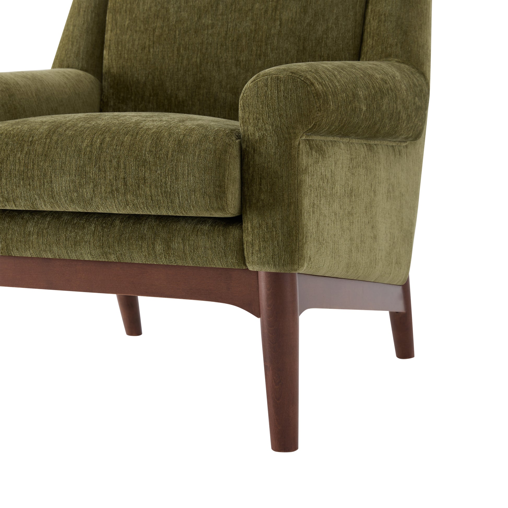 variant-group:rf-n723p426251g|Roomfitters Mid-Century Modern Textured Upholstered Accent Chair, Comfy Armchair with Sturdy Solid Wood Legs for Home, Green