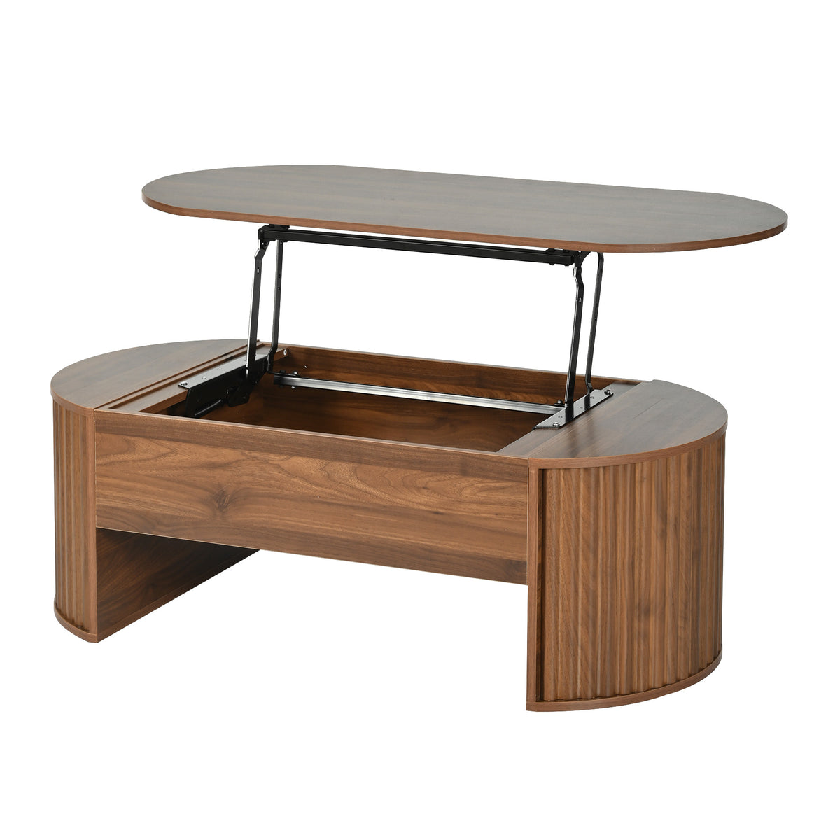 variant-group:rf-n724p391007d|Roomfitters 47.2" Lift Top Coffee Table with Hidden Compartment, Oval Center Table, Brown