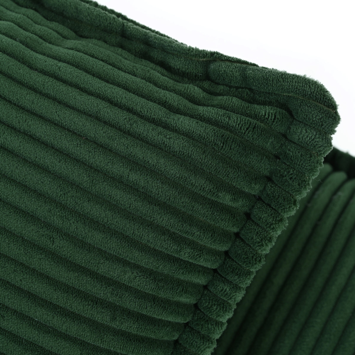 variant-group:rf-n711p192059c|Roomfitters 85.4" Modern Curved Sofa, Back Upholstered Couch with 2 Decorative Throw Pillows, Corduroy Fabric Couch for Living Room, Bedroom, Apartment, Dark Green