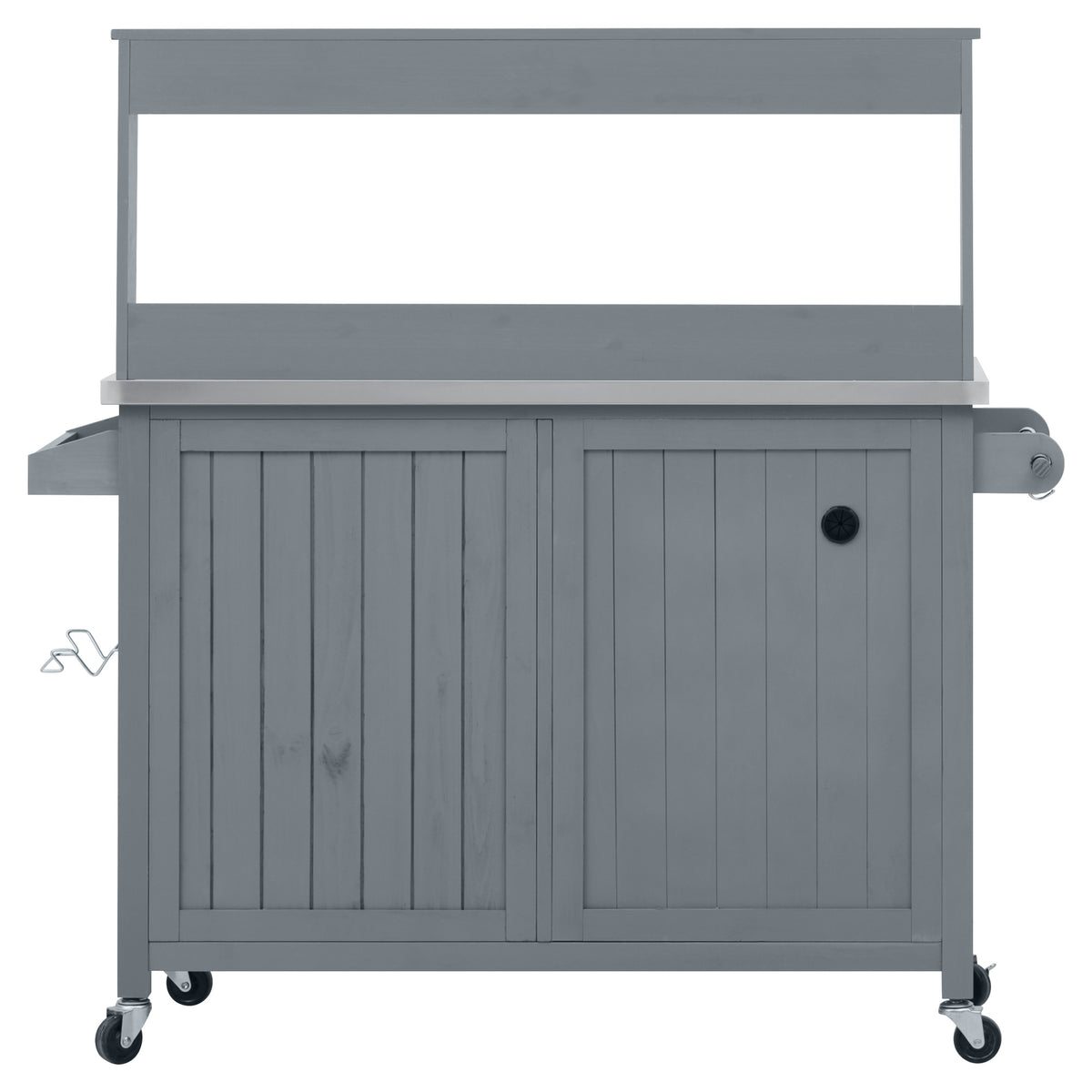 variant-group:rf-n707p409087g|Roomfitters 54.1" Grill Cart, Outdoor Kitchen Prep Station with Stainless Steel Top and Propane Tank Storage, Grey+Blue