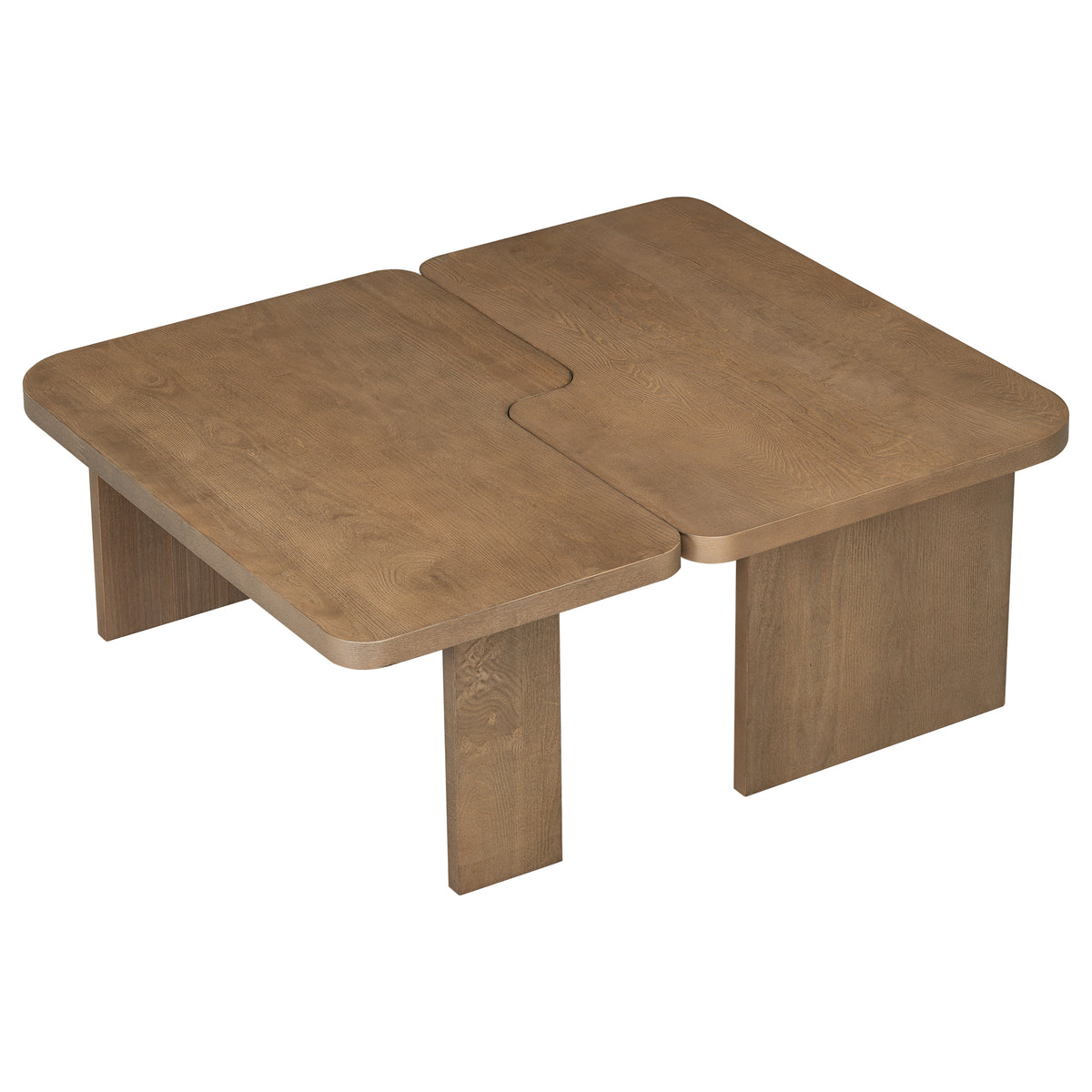 variant-group:rf-n724p232174d|Roomfitters Minimalist Coffee Table Set, Rectangular Center Table with Two-Tone Design, Natural