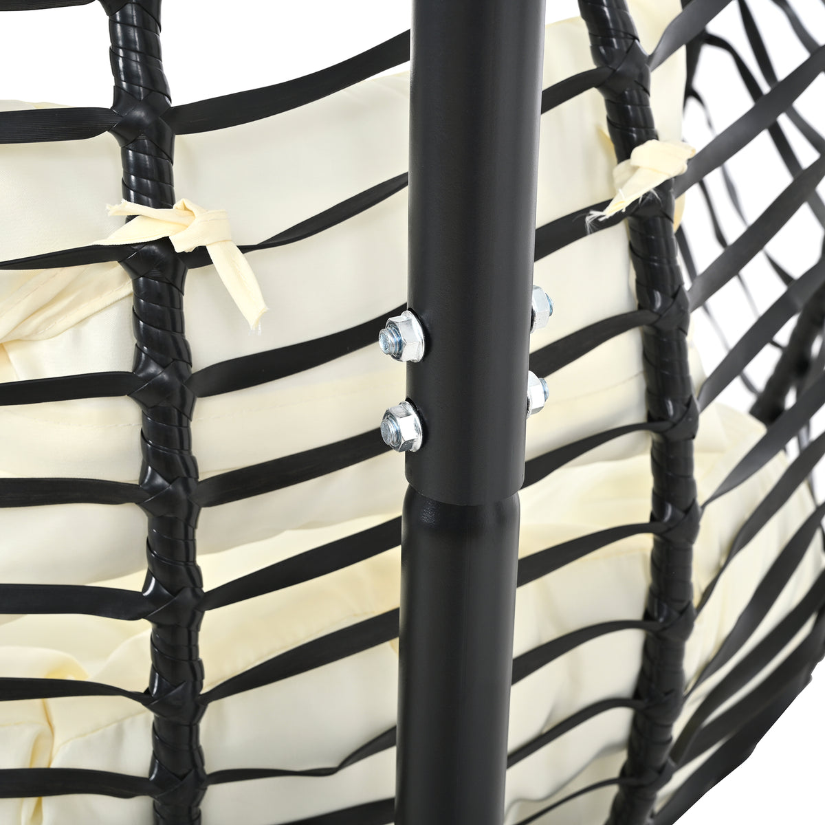 variant-group:rf-n711p389502a|Roomfitters Indoor Outdoor Hanging Egg Hammock Chair with Stand, Wicker Rattan Swing for Patio and Bedroom, Black+Beige