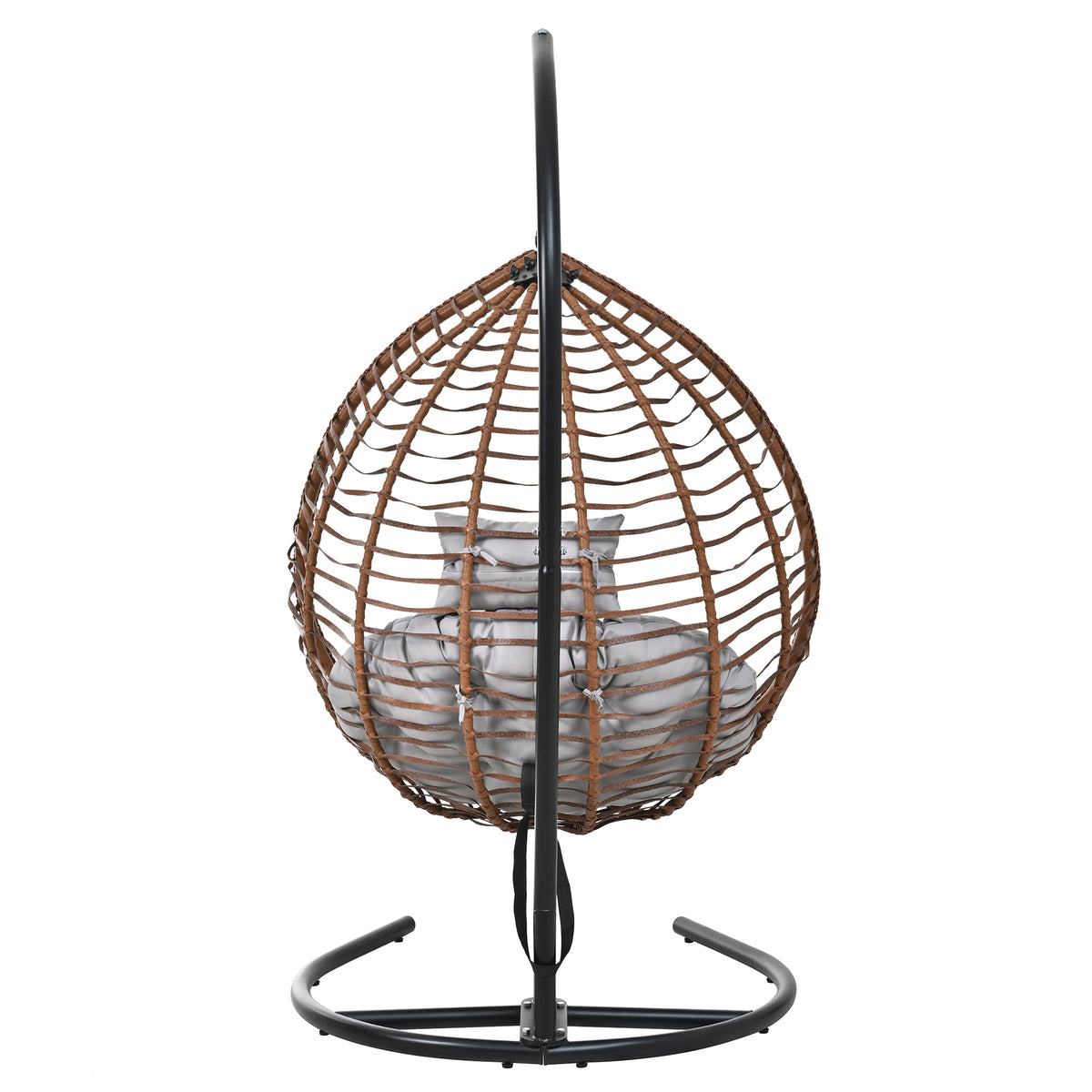 variant-group:rf-n711p389502g|Roomfitters Indoor Outdoor Hanging Egg Hammock Chair with Stand, Wicker Rattan Swing for Patio and Bedroom, Brown+Gray
