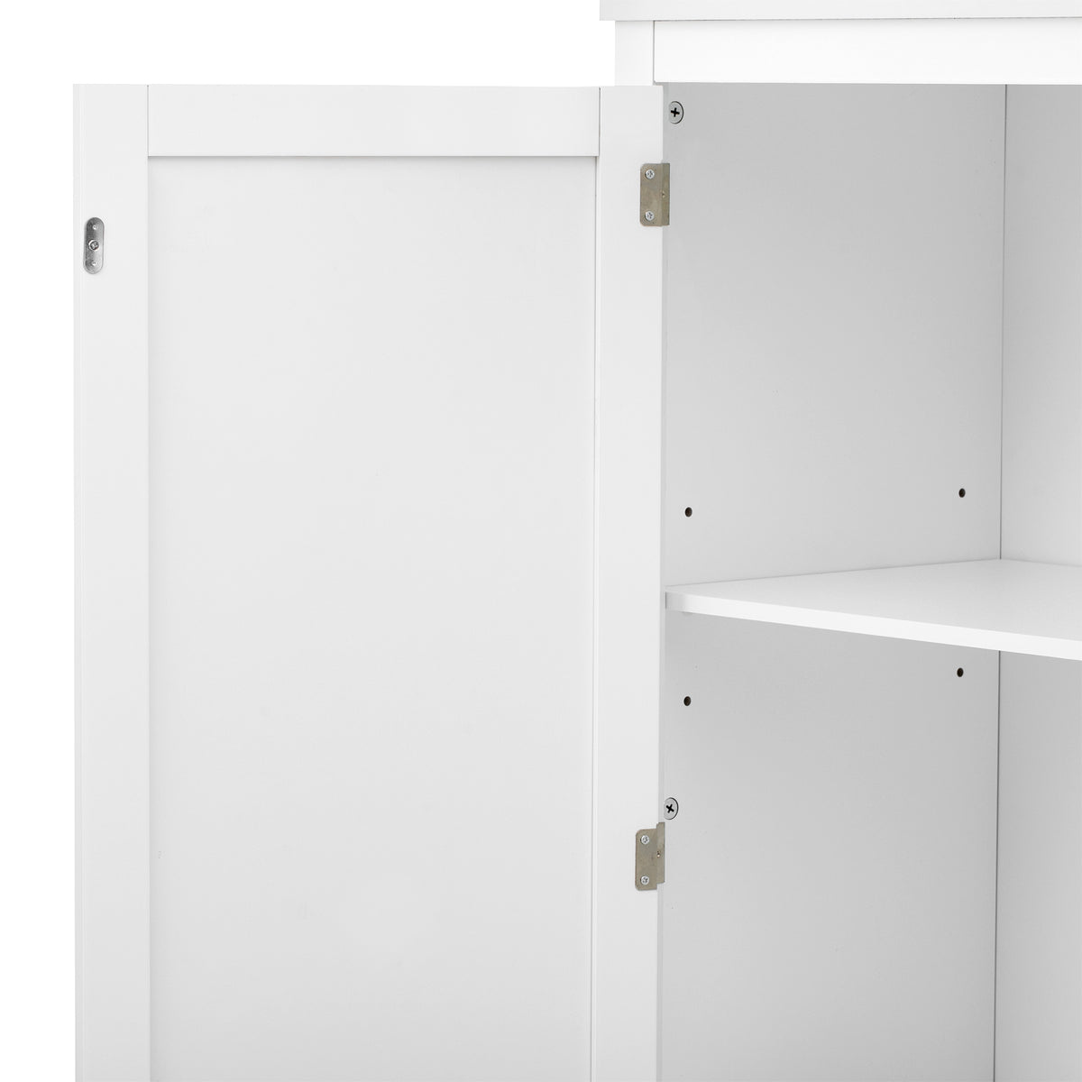 variant-group:rf-n724sj000160aak|Roomfitters 3-in-1 Entryway Hall Tree with Overhead Storage Cabinet, 2 Drawers, White