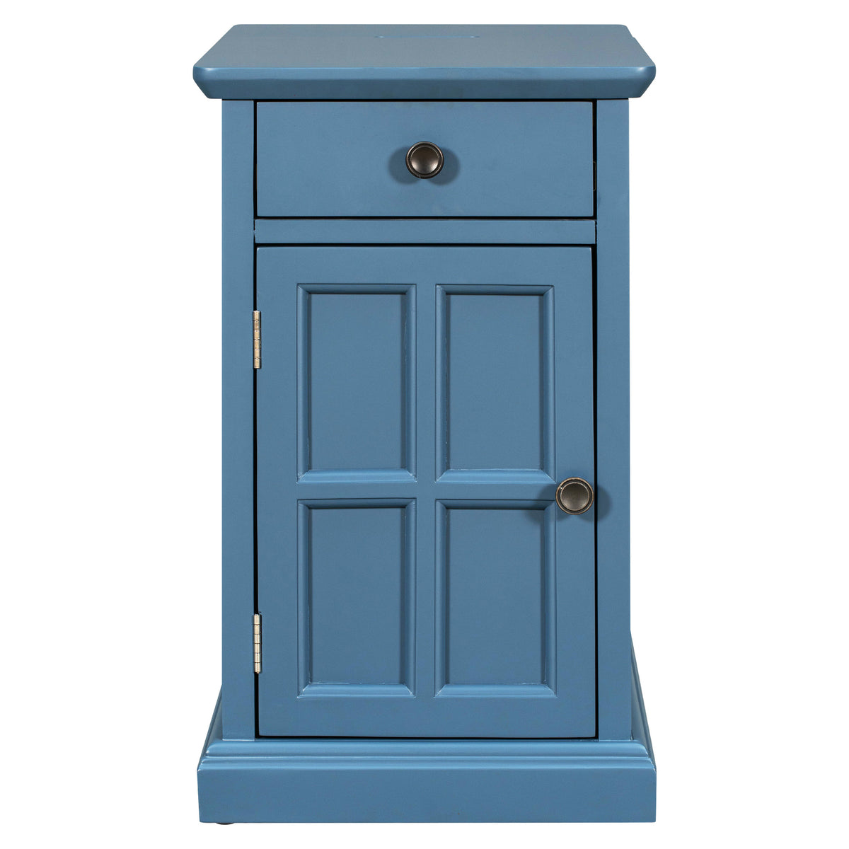 variant-group:rf-n724p185778m|Roomfitters Vintage End Table with USB Ports, Cup Holders and Multifunctional Storage for Living Room, Navy Blue