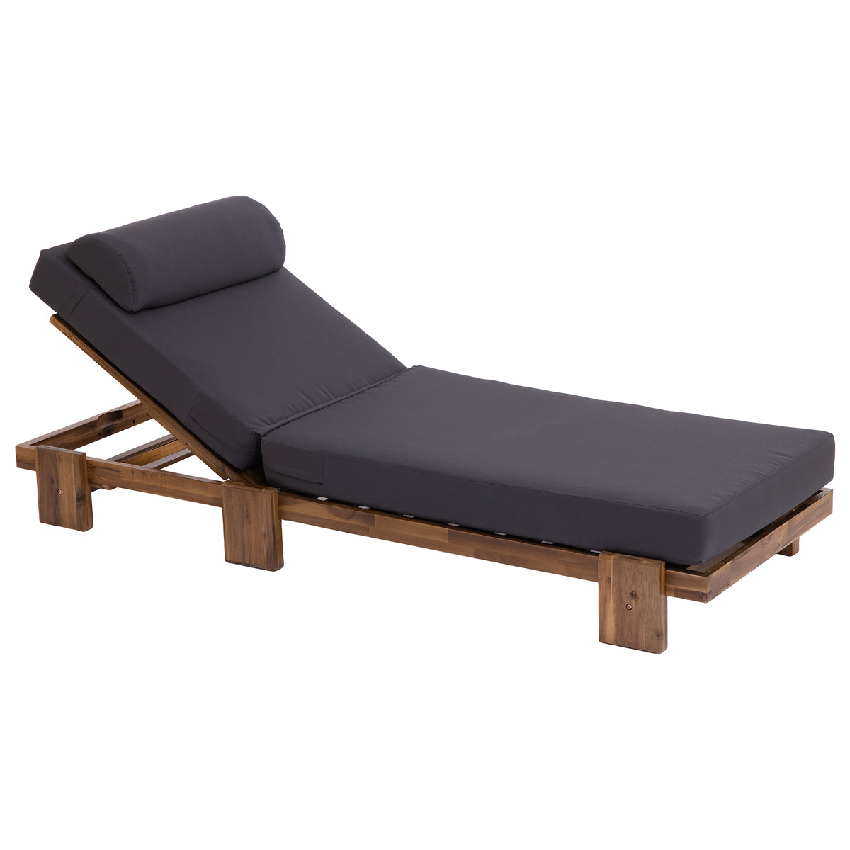 variant-group:rf-n711wy000473aae|Roomfitters 78.8" Outdoor Patio Chaise Lounge Chair with Adjustable Backrest and Side Table for Poolside & Garden, Dark Gray