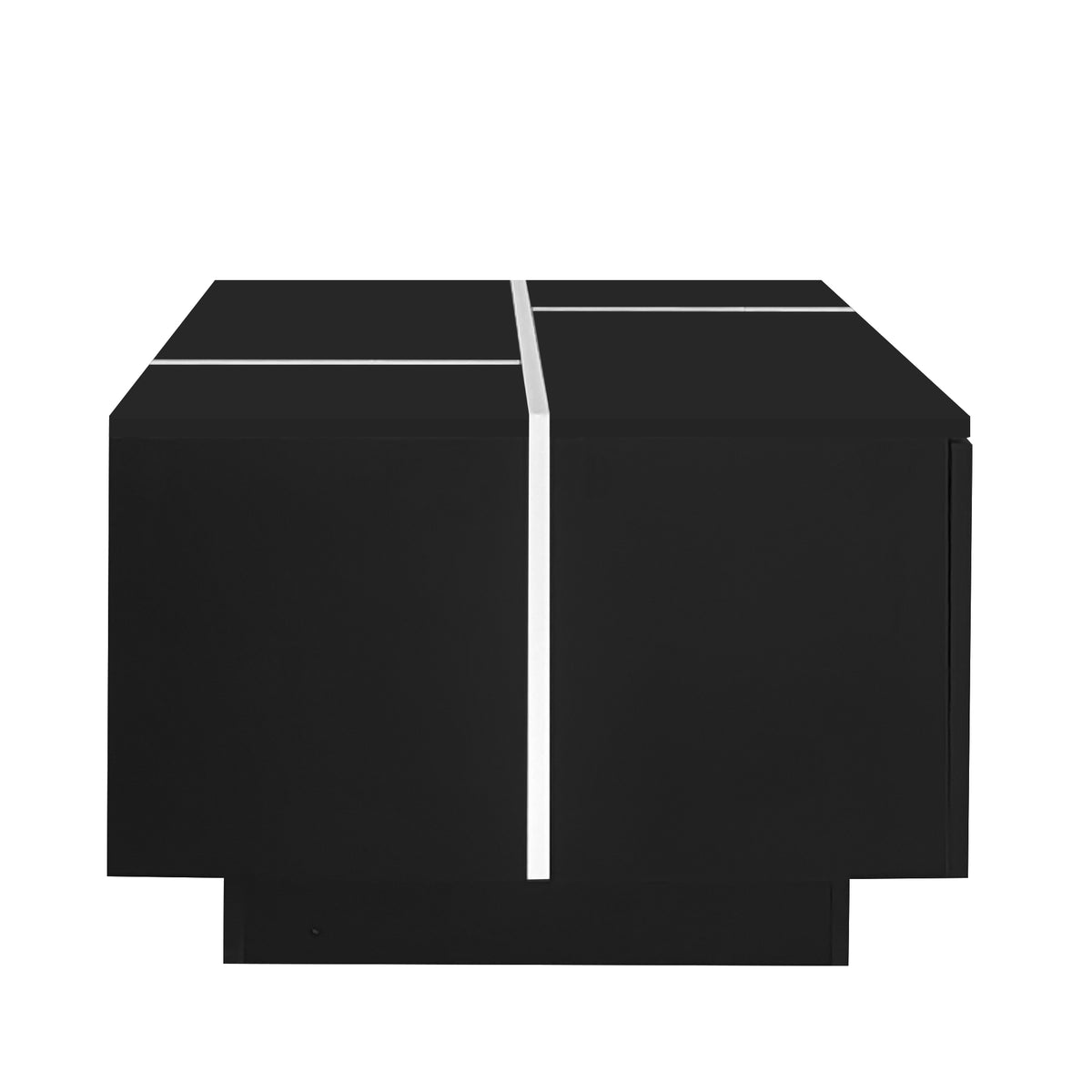 variant-group:rf-n724p292070b|Roomfitters Glossy Extendable Coffee Table with 2 Drawers and Hidden Storage Compartments, Multi-Functional Design, Black
