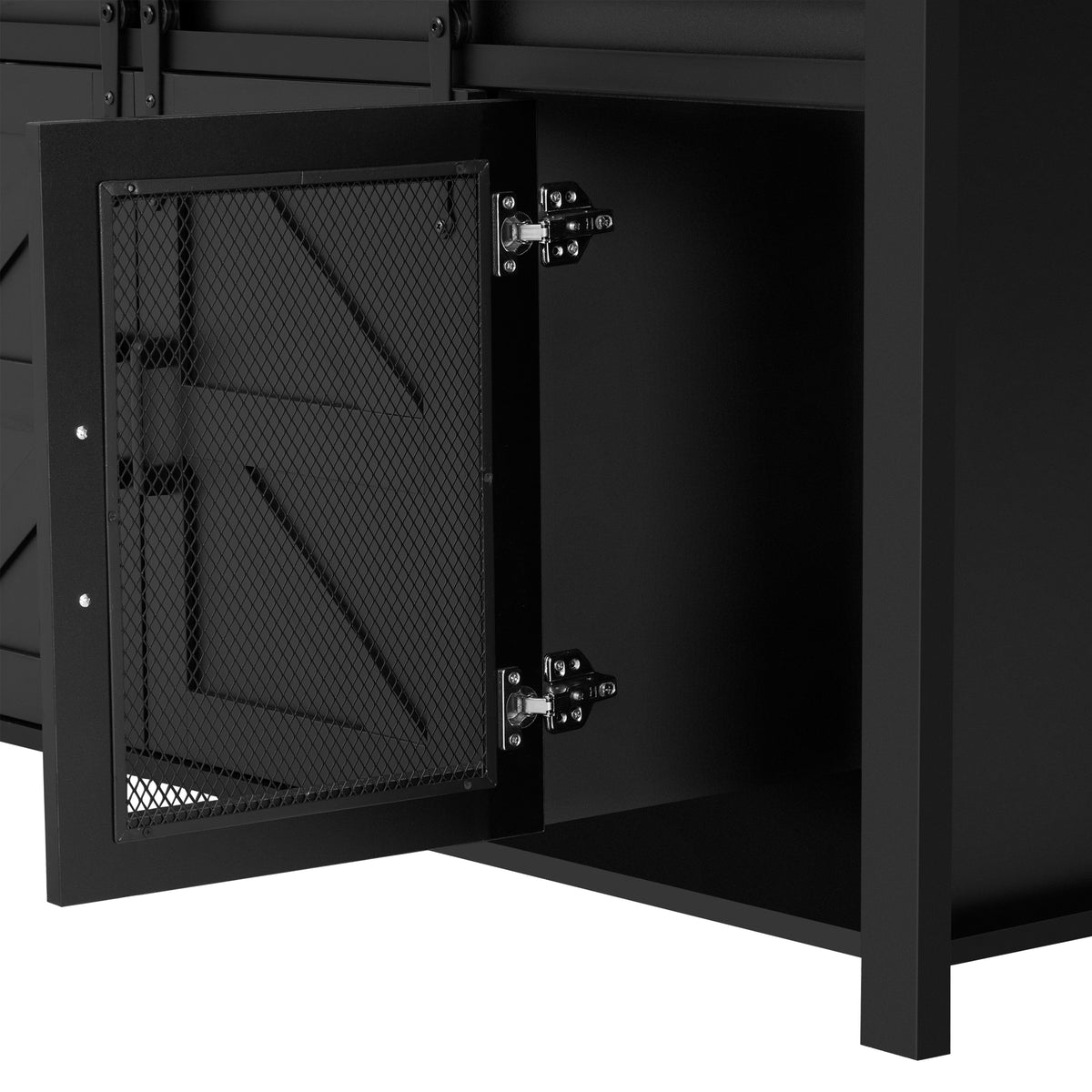 variant-group:rf-n711p347388b|Roomfitters 59.3" Sideboard Buffet Cabinet with Sliding Barn Doors, Modern Farmhouse Storage for Kitchen & Dining, Black