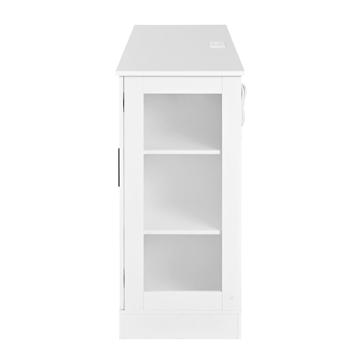 variant-group:rf-n711p437648k|Roomfitters Contemporary White Melamine MDF Buffet Sideboard Storage Cabinet Acrylic Doors Dining Room Kitchen Console