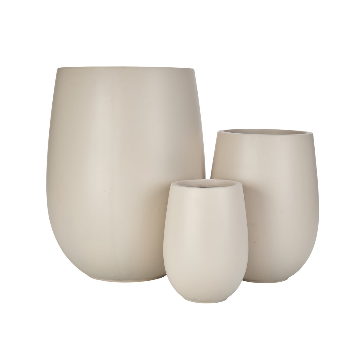 variant-group:rf-n711p406658e|Roomfitters Lightweight Round MGO Planter Set, 3-Piece Graduated Outdoor Flower Pots, Light Beige Weather-Resistant