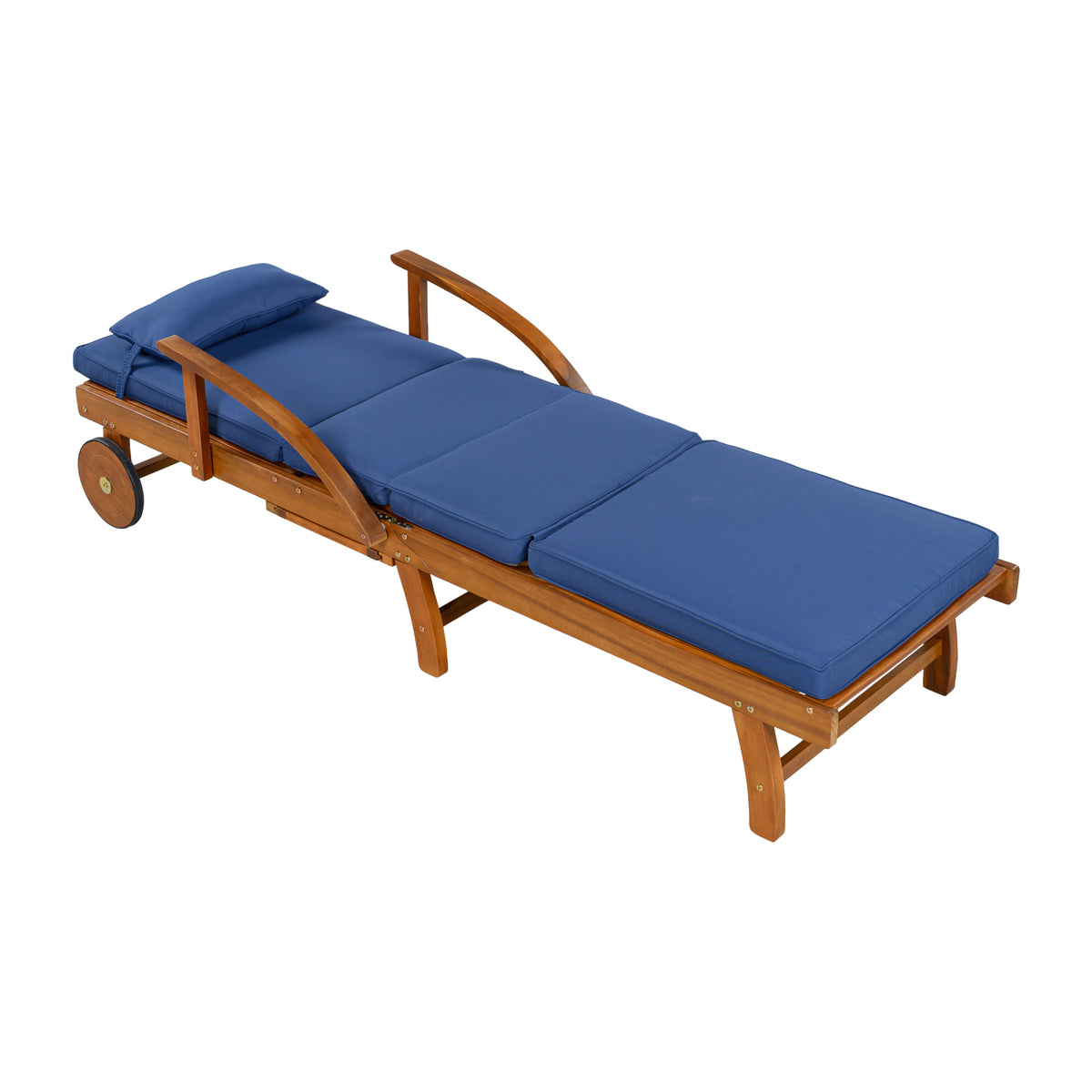 variant-group:rf-n711wy000482aac|Roomfitters 77.5-Inch Adjustable Acacia Wood Outdoor Lounge Chairs, Set of 2 Reclining Chaise Loungers, Navy Cushions