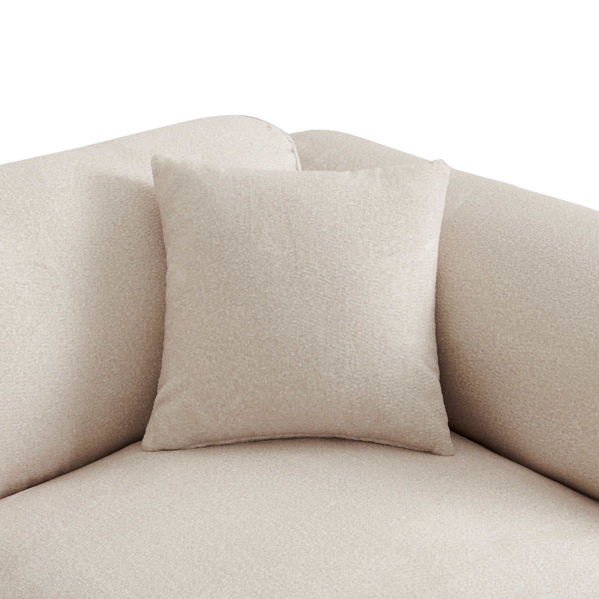 variant-group:rf-n711wy000450aaa|Roomfitters Modern Velvet Sectional Sofa with Detachable Ottoman, 4-Seater Couch with Pillows for Living Room, Beige