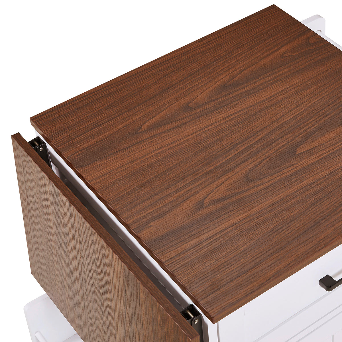 variant-group:rf-n707p404539w|Roomfitters 39.3" Kitchen Island with Drop Leaf, Rolling Kitchen Cart with Storage Drawer and Spice Rack, Modern Style, White