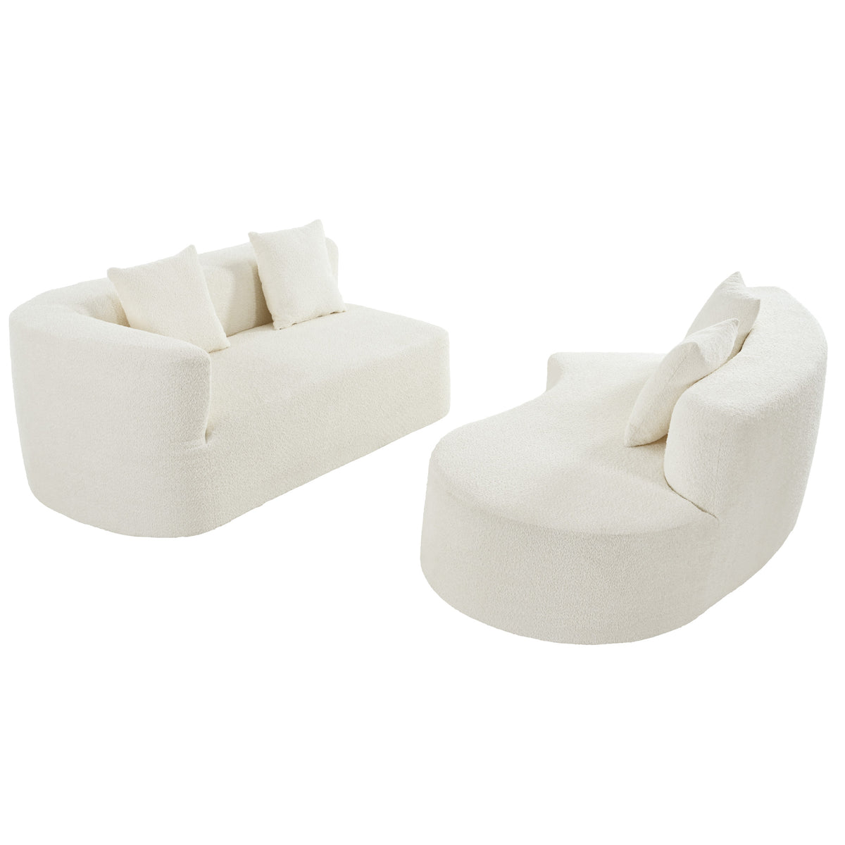 variant-group:rf-n711wy000456aaa|Roomfitters 132" Sectional Sofa, Modern Curved Design L-Shaped Modular Couch for Living Room Furniture, Beige