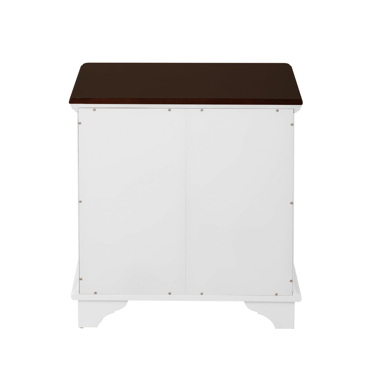 variant-group:rf-n724p401353k|Roomfitters American Style Louvered Side End Table with 2 Grass Storage Baskets, White