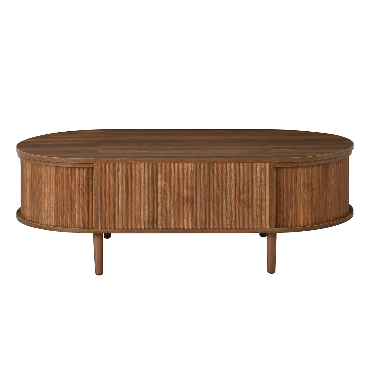 variant-group:rf-n724p416050m|Roomfitters Minimalist Oval Lift-Top Coffee Table with Wood Wave Grain Finish, Antique Brown