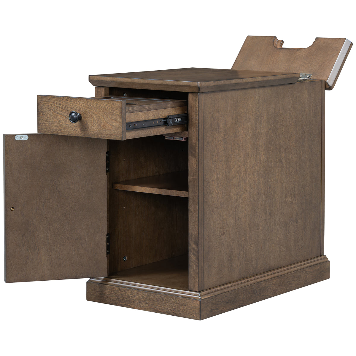 variant-group:rf-n724p353565p|Roomfitters Classic Charging End Table with USB Ports and Storage Drawer, Antique Espresso