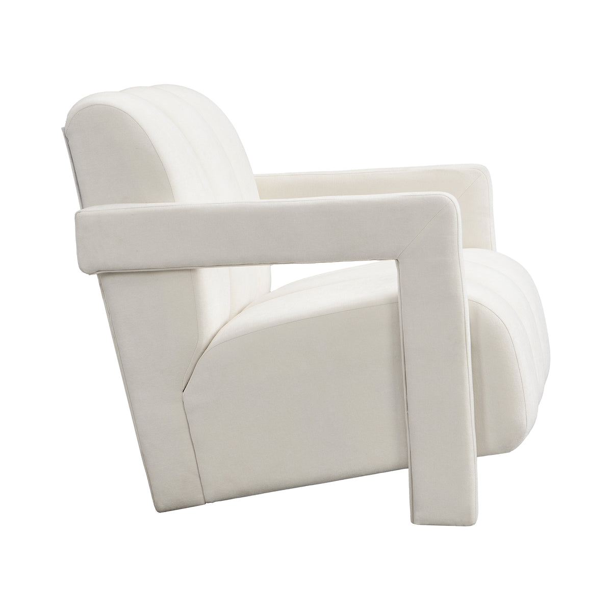 variant-group:rf-n724p256551a|Roomfitters Modern Minimalist Leisure Armchair with L-Shaped Armrests and Polyester Upholstery, White