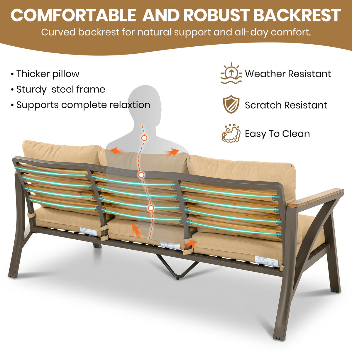 variant-group:rf-n704g201256d|Roomfitters 6-Piece Steel Conversation Set with 3-Seat Sofa Multi-Functional Ottomans and Acacia Wood Table Brown