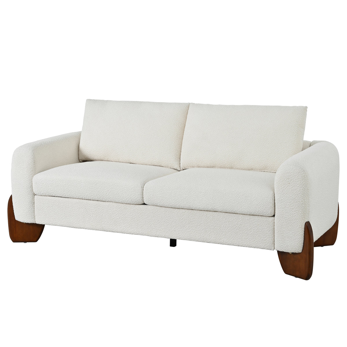 variant-group:rf-n711wy000479aaa|Roomfitters Modern 3-Piece Living Room Sofa Set, Bouclé Fabric Loveseat and 2 Armchairs Pack, Beige Pinewood Lounge