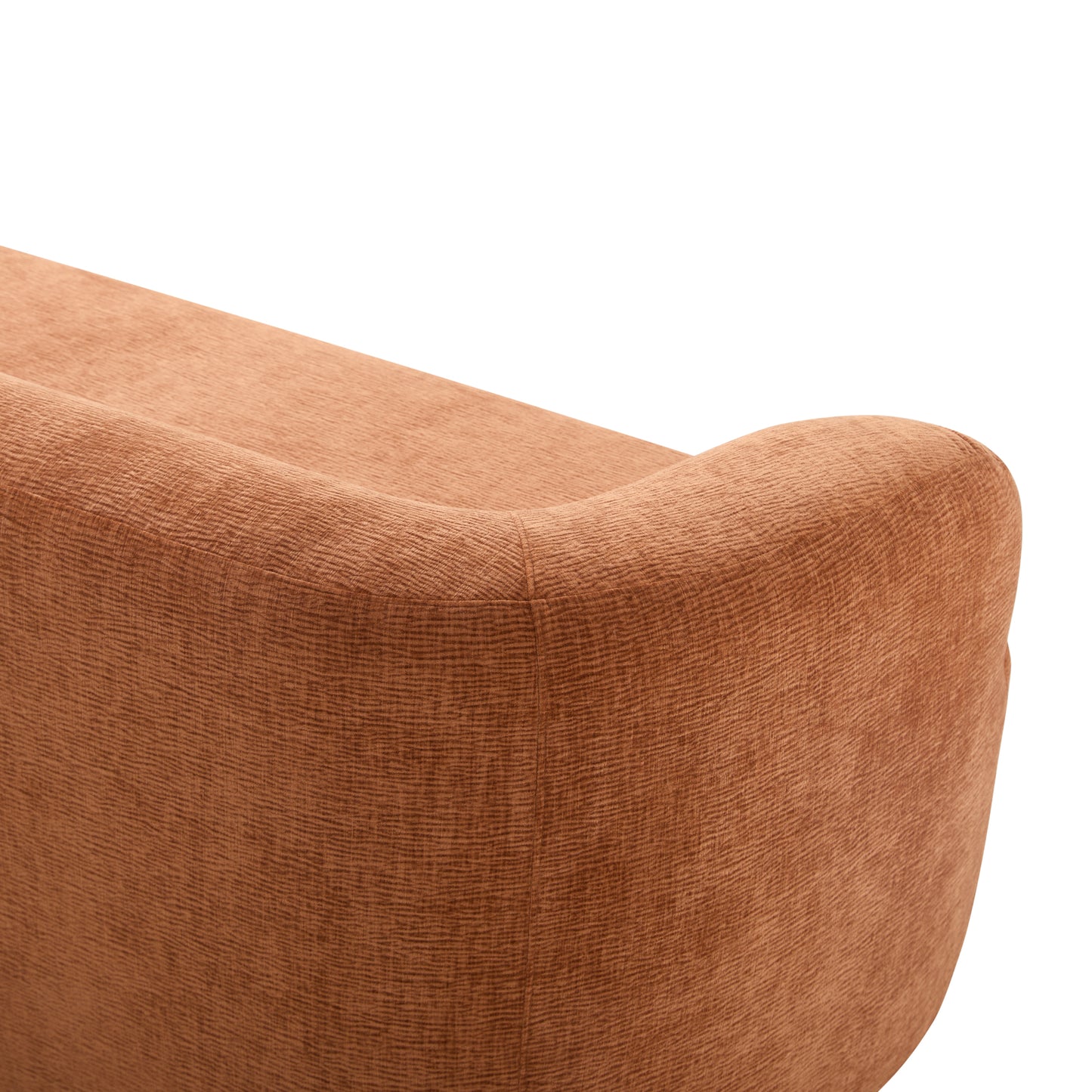 variant-group:rf-n723p404465g|Roomfitters 86 Inch Modern Curvy Sofa, 3-Seater Rounded Upholstered Couch with Plush Throw Pillows for Living Room, Orange