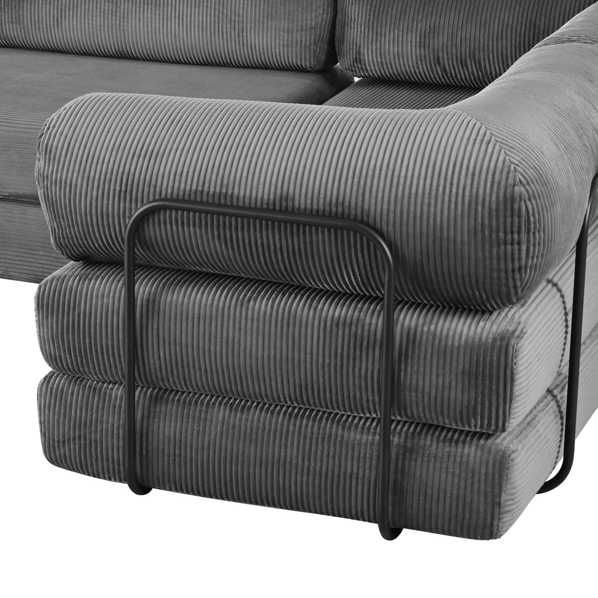 variant-group:rf-n711wy000448aae|Roomfitters L-Shaped Modular Sectional Sofa in Corduroy Fabric, Modern Couch for Living Room and Apartment, Gray