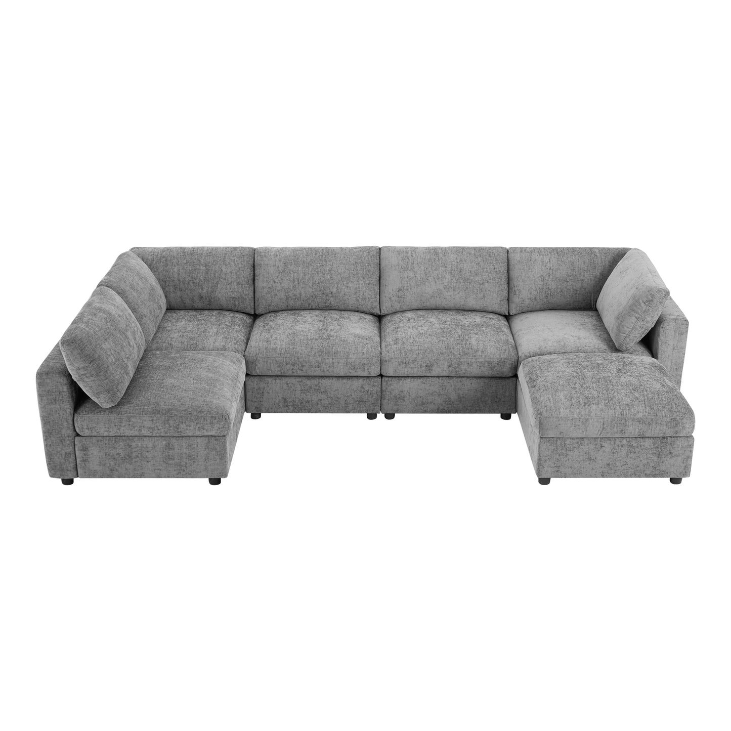 variant-group:rf-n723s9792g|Roomfitters 129 Inch Oversized U-Shaped Modular Sectional Sofa, Large Upholstered Living Room Seating Couch Furniture, Gray
