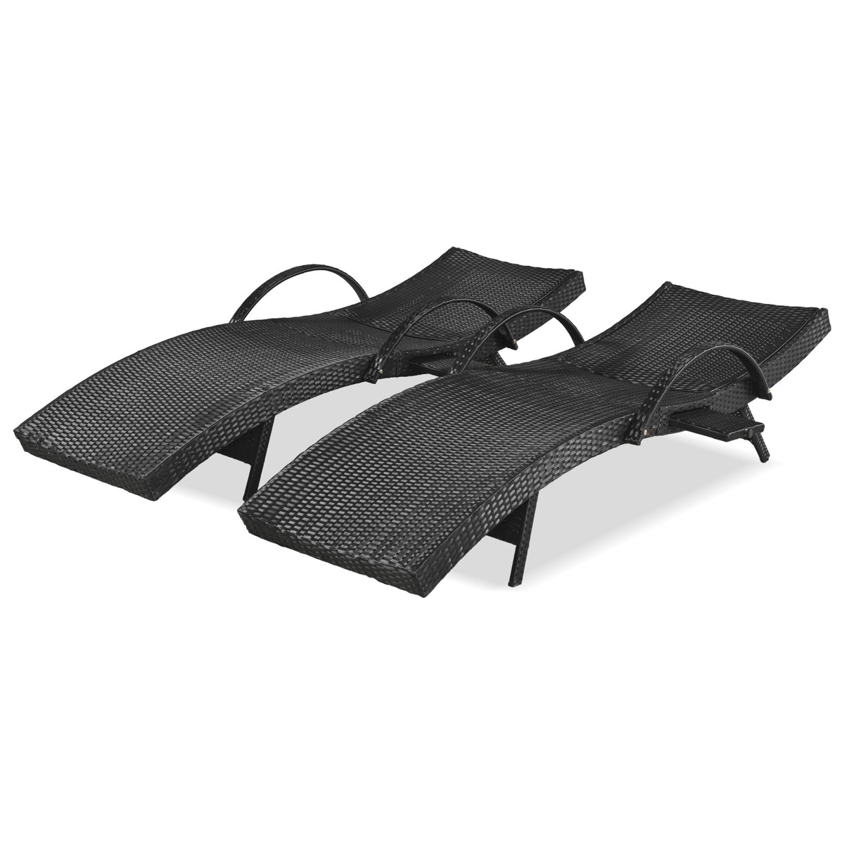 variant-group:rf-n707wf321204aab|Roomfitters 80" Outdoor Wicker Chaise Lounge Chairs, Set of 2, Reclining Patio Chairs with Pull-Out Table, Black