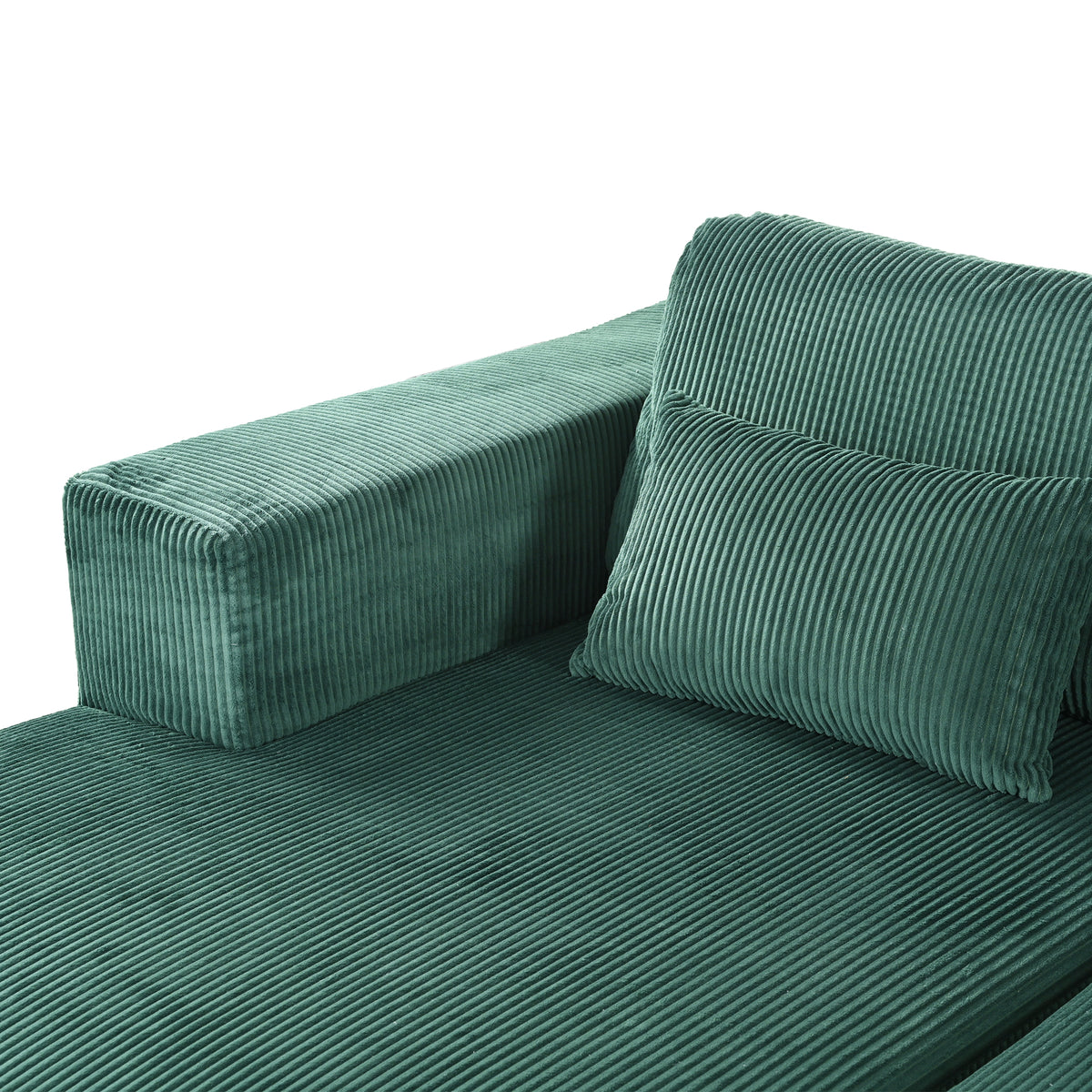 variant-group:rf-n711wy000449aac|Roomfitters Corduroy Double Sofa Bed with Pillows, Modern Convertible Couch for Living Room, Apartment, Green