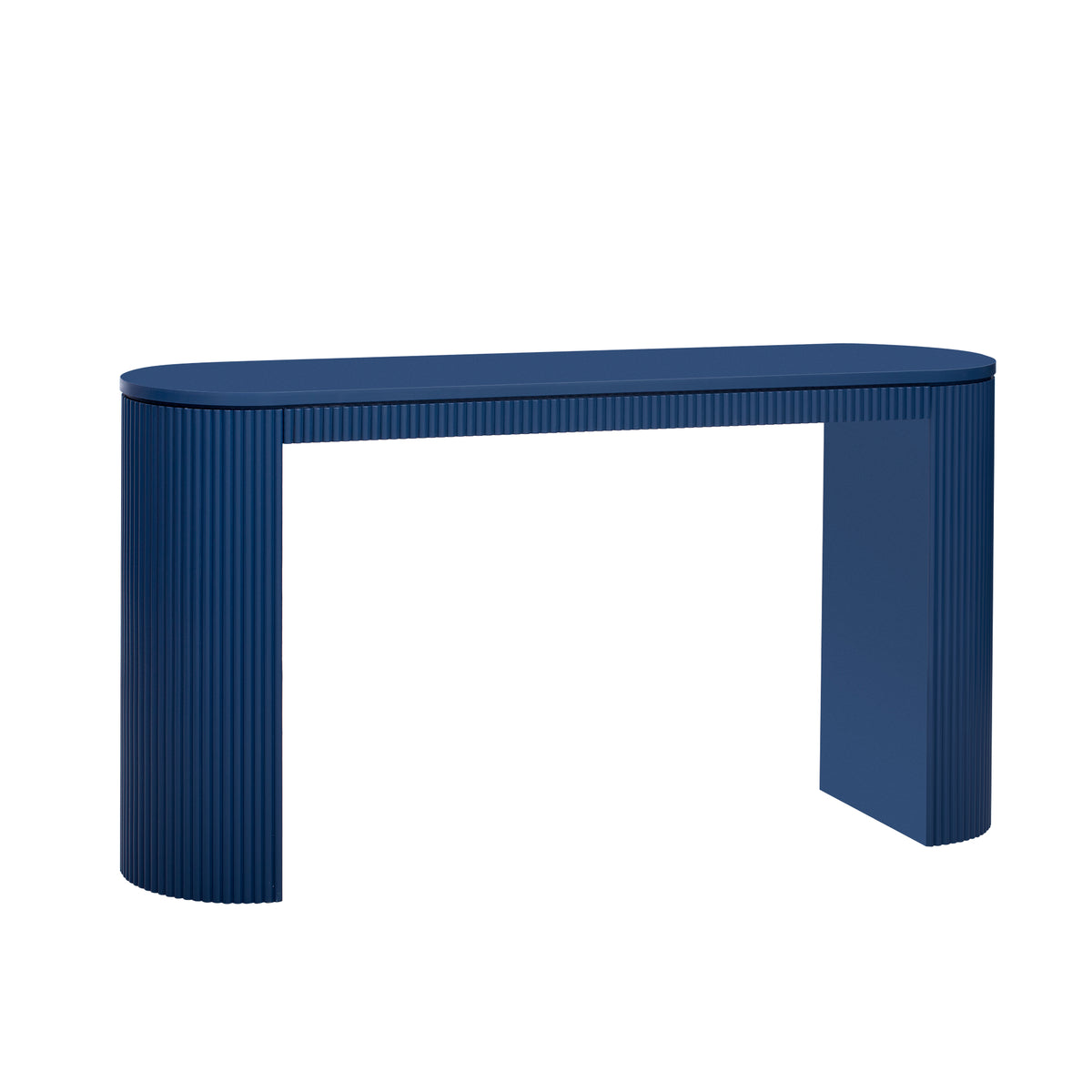 variant-group:rf-n711p205935v|Roomfitters Curved Console Table with Vertical Stripe Design, Entryway Table for Living Room, Navy Blue