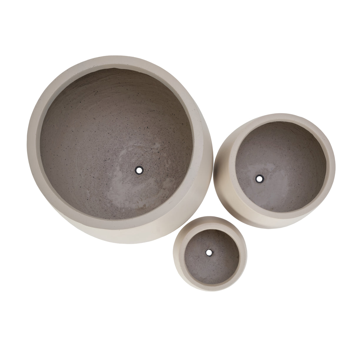 variant-group:rf-n711p406658e|Roomfitters Lightweight Round MGO Planter Set, 3-Piece Graduated Outdoor Flower Pots, Light Beige Weather-Resistant