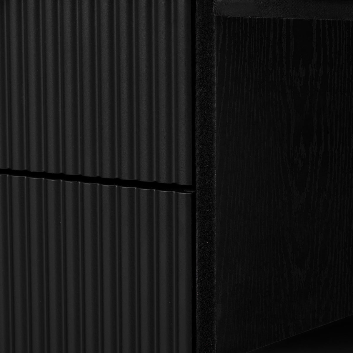 variant-group:rf-n711p345168b|Roomfitters 55.1" Oval Sideboard Buffet Cabinet with 2 Drawers & Wine Rack, Mid-century Modern Fluted Accent for Dining, Black