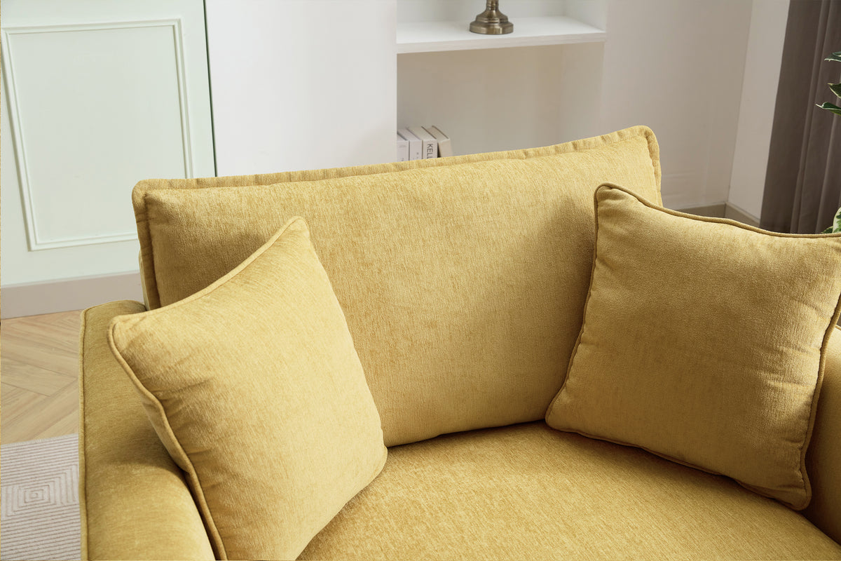 variant-group:rf-n701p379404y|Roomfitters 46.3 Inch Oversized Armchair, Chenille Comfy Accent Chair and a Half Sofa, Rubberwood Legs Pillow, Yellow