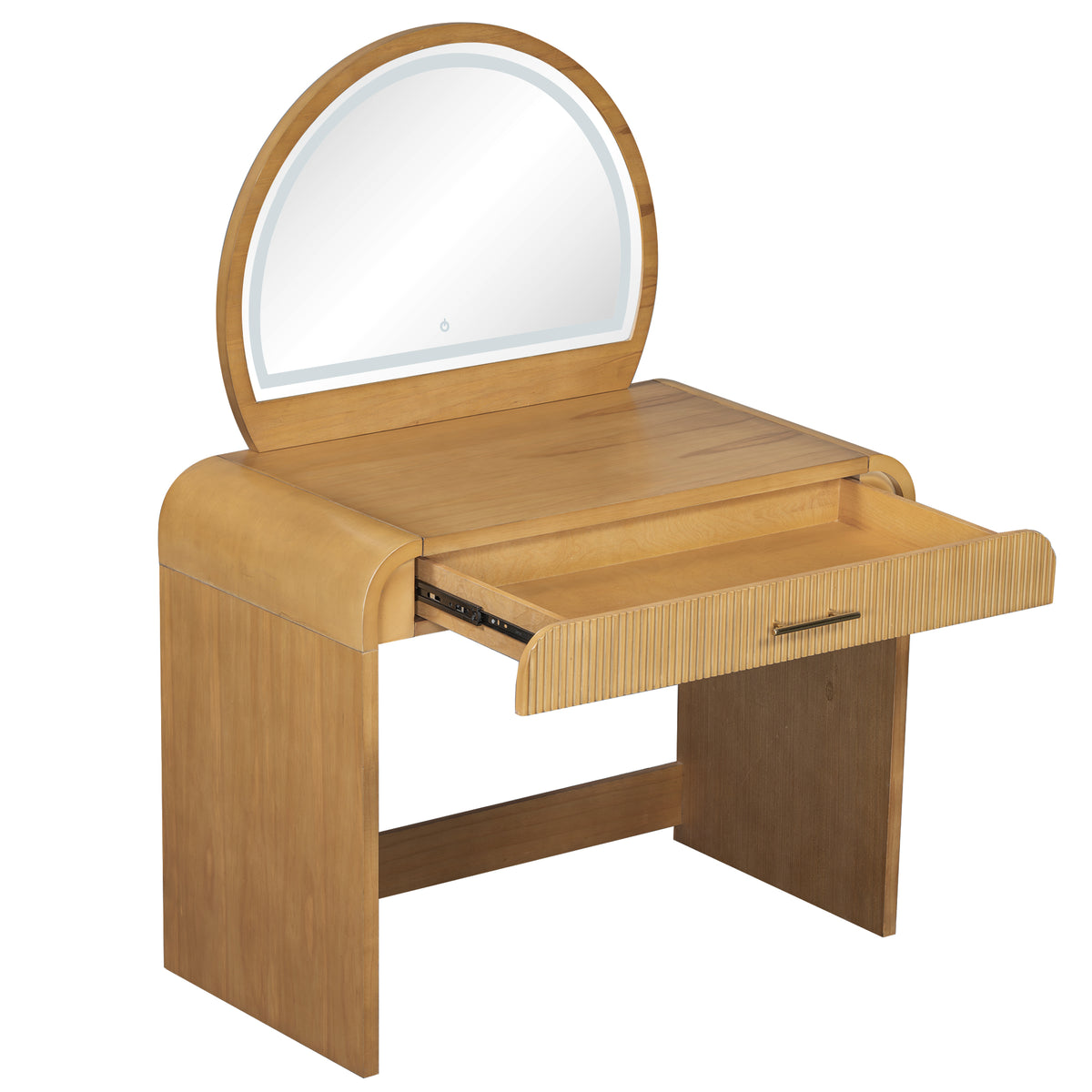 variant-group:rf-n704p196658n|Roomfitters 39-Inch Makeup Vanity Table with Touch Screen Lighted Mirror, Dressing Table with Drawer for Bedroom, Natural