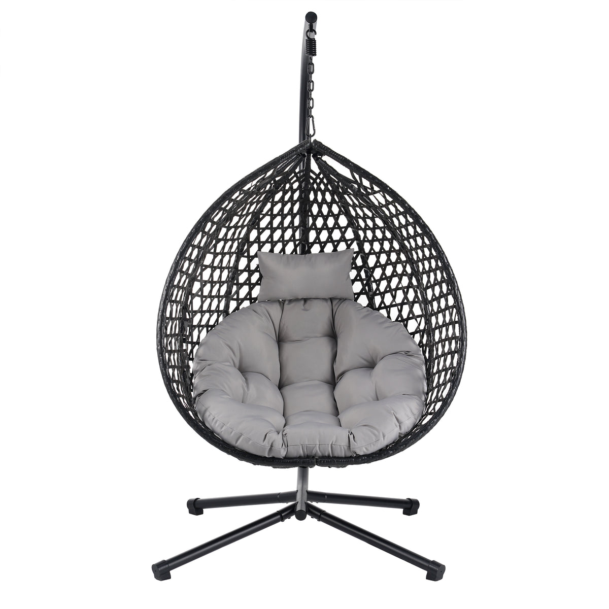 variant-group:rf-n711p255131d|Roomfitters Versatile Hanging Egg Chair for Indoor and Outdoor Use, Black+Gray