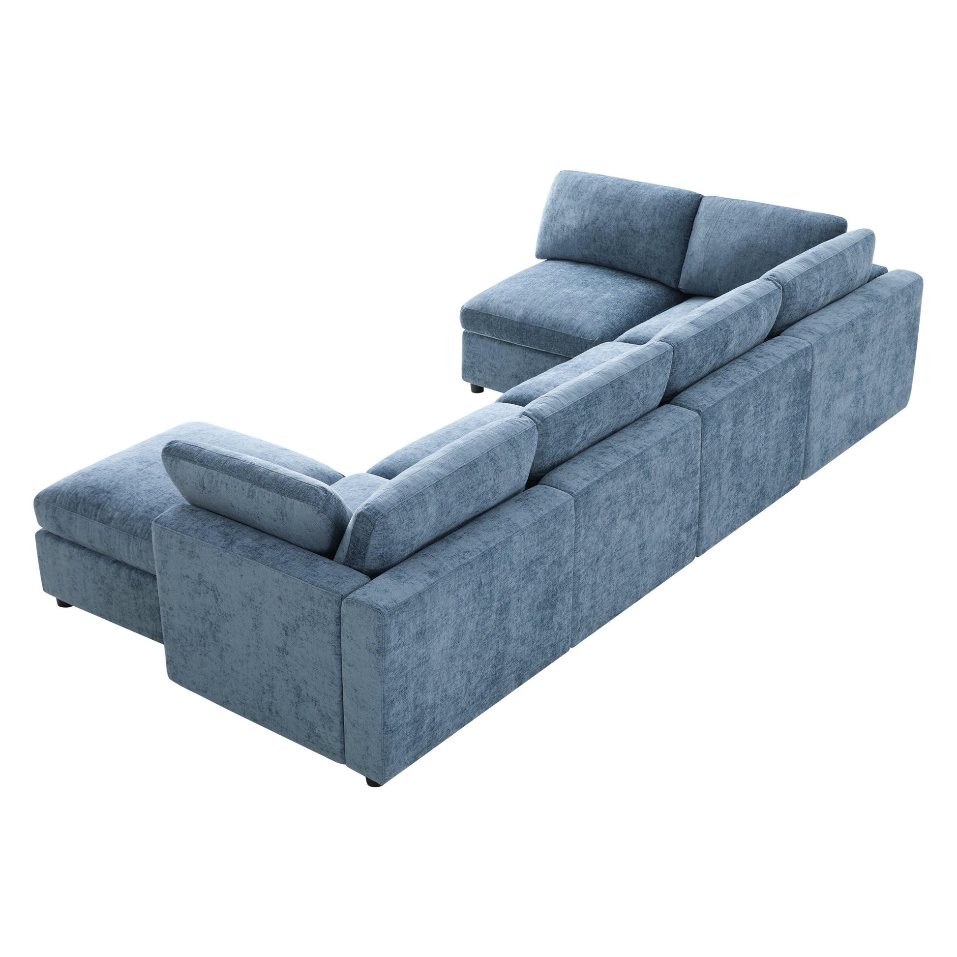 variant-group:rf-n723s9792k|Roomfitters 129 Inch Oversized U-Shaped Modular Sectional Sofa, Large Upholstered Living Room Seating Couch Furniture, Blue