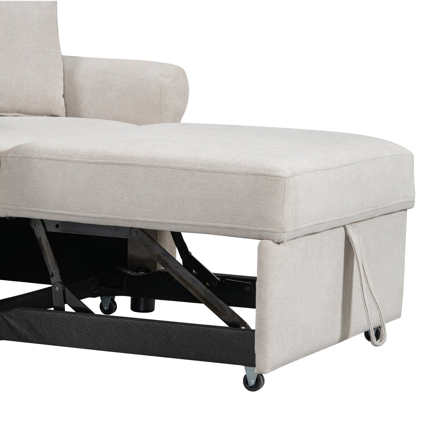 variant-group:rf-n701bs701p468429c|Roomfitters Chenille Convertible Sleeper Chair, 3 in 1 Single Sofa Bed Lounger, Adjustable Backrest Pull Out Bed, Beige