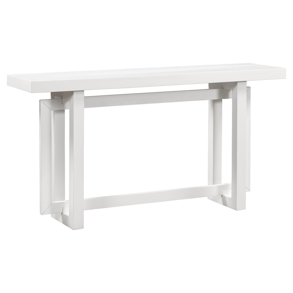 variant-group:rf-n711p410422k|Roomfitters Contemporary White Pine Veneer Extra Long Console Table with Unique Triple Rectangle Solid Wood Legs