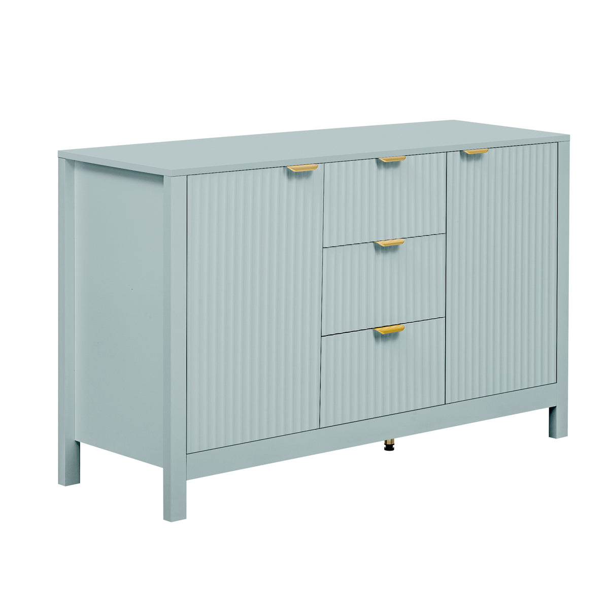 variant-group:rf-n711p269066c|Roomfitters Sideboard Buffet Cabinet with 3 Drawers, Mid-century Modern Fluted Accent Storage for Kitchen & Dining, Cyan