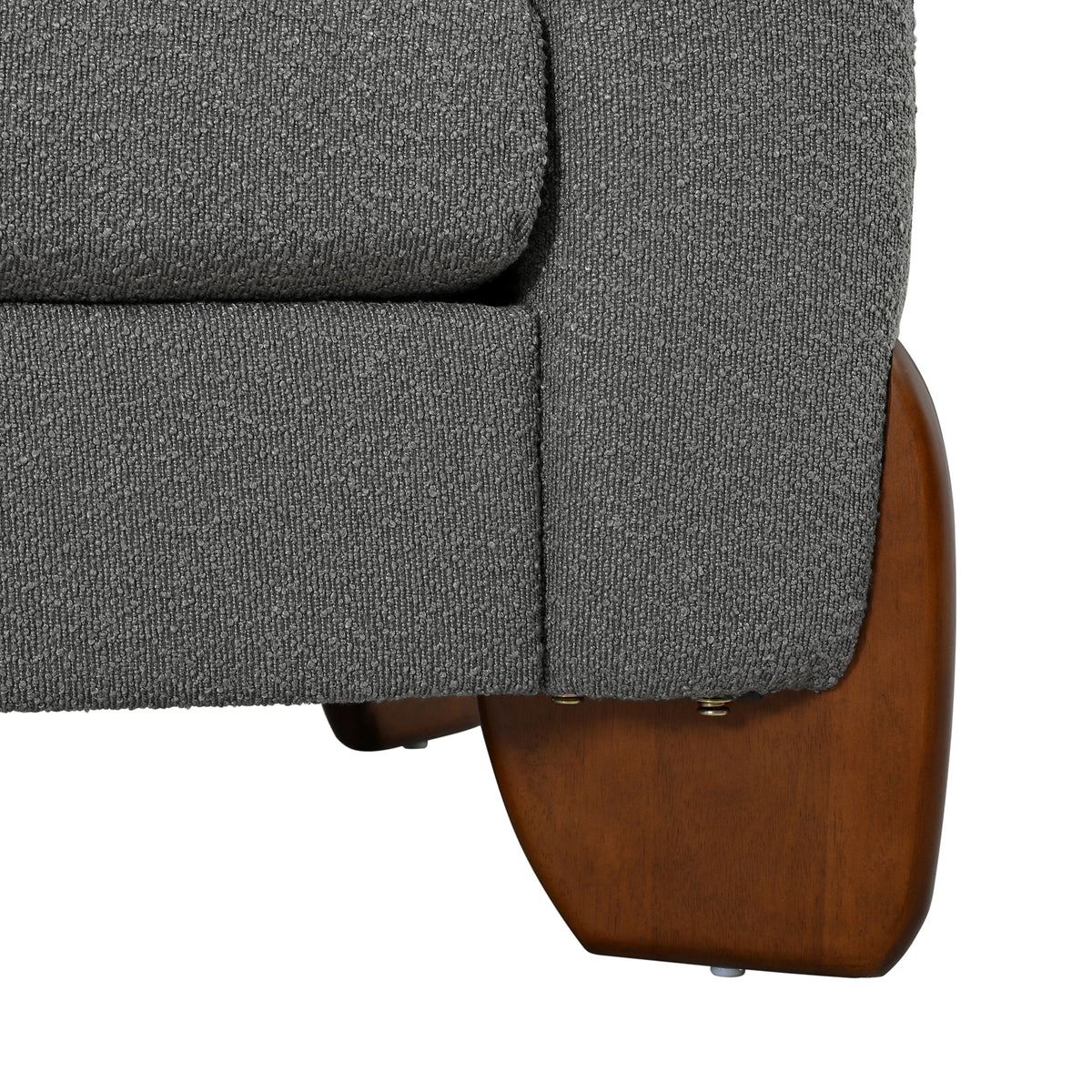 variant-group:rf-n711wy000479aae|Roomfitters Modern 3-Piece Living Room Sofa Set, Bouclé Fabric Loveseat and 2 Armchairs Pack, Grey Pinewood Lounge