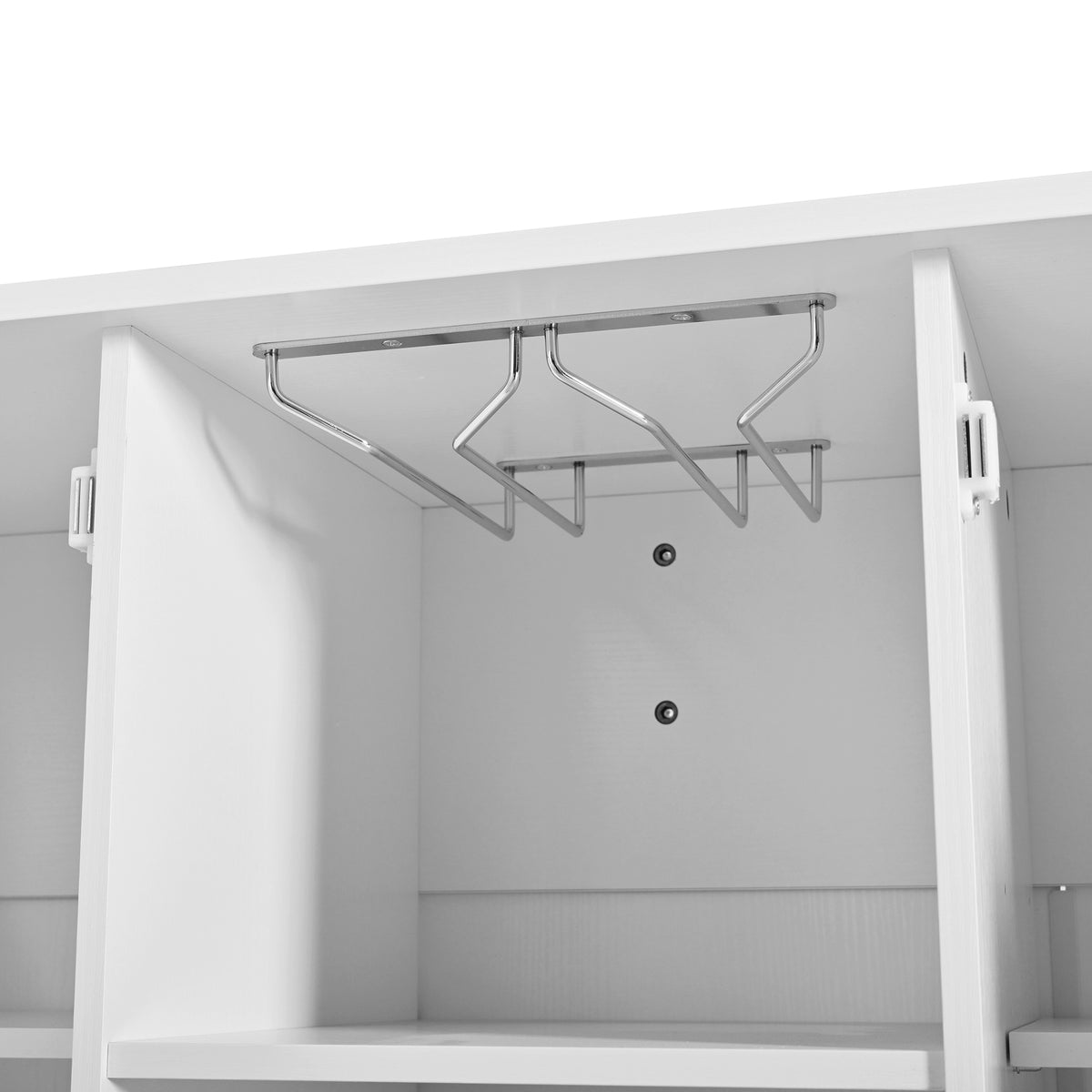variant-group:rf-n711p437715k|Roomfitters 47.2-Inch Counter Height Bar Cabinet, White Sideboard Buffet Table, Foldable Drop Leaf, Built-In Power