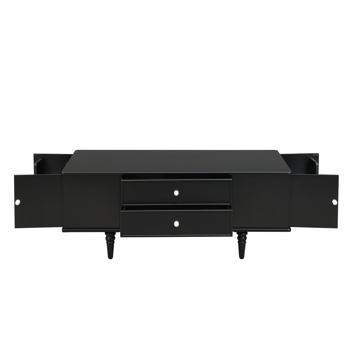 variant-group:rf-n724p286418b|Roomfitters Modern Rectangle Coffee Table with 4 Drawers and Hidden Side Storage, Solid Wood Legs, Black