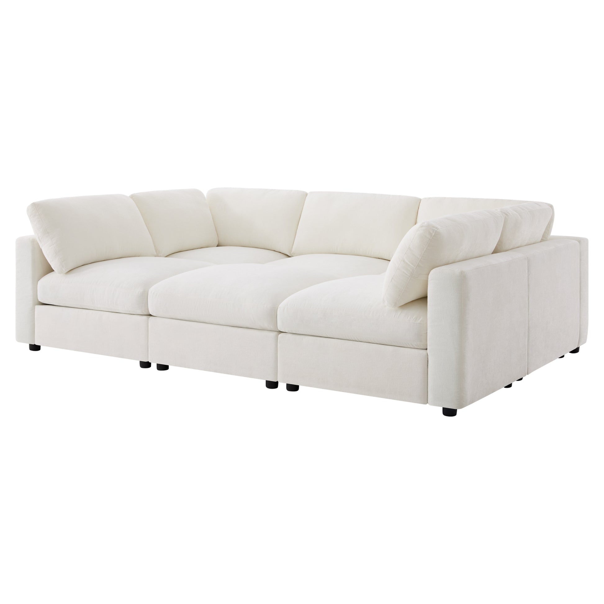 variant-group:rf-n723s9792a|Roomfitters 129 Inch Oversized U-Shaped Modular Sectional Sofa, Large Upholstered Living Room Seating Couch Furniture, White