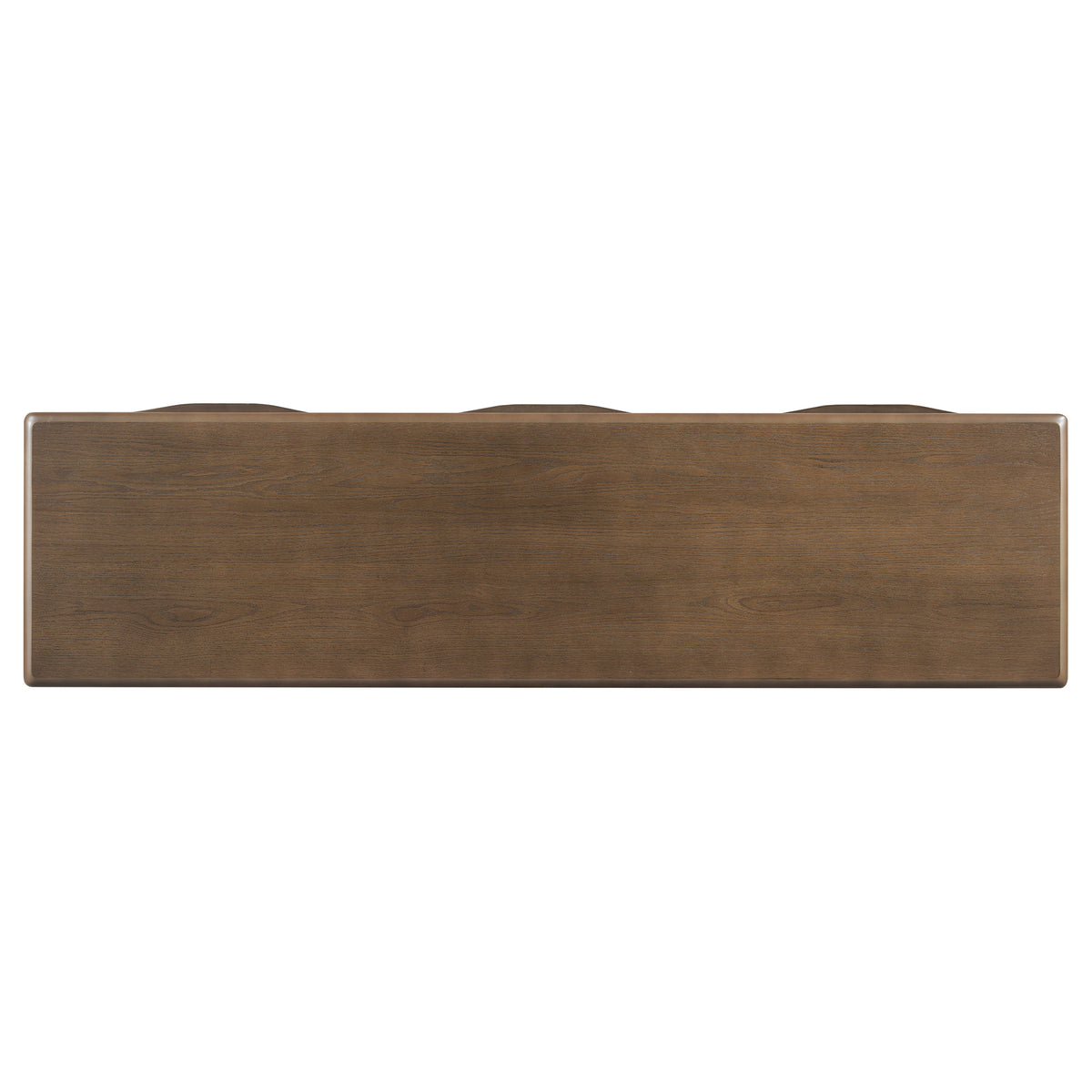 variant-group:rf-n711p401926d|Roomfitters Light Luxury Brown Oak Veneer Console Table with 3 Wavy Curved Drawers and Soft Rounded Corners