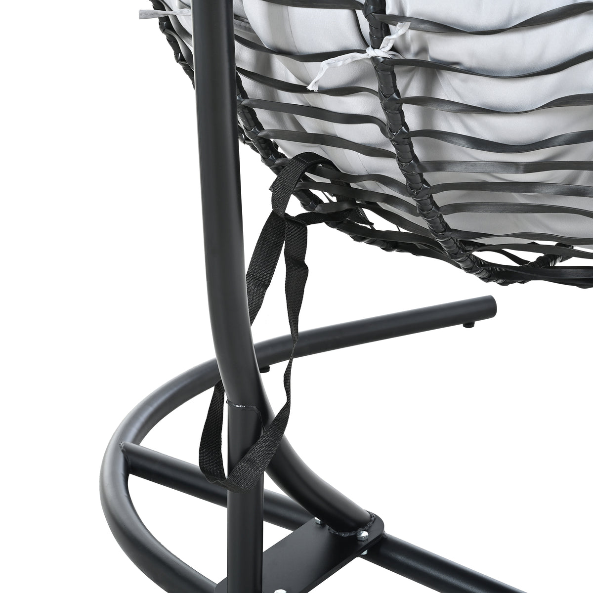 variant-group:rf-n711p389502e|Roomfitters Indoor Outdoor Hanging Egg Hammock Chair with Stand, Wicker Rattan Swing for Patio and Bedroom, Black+ Gray