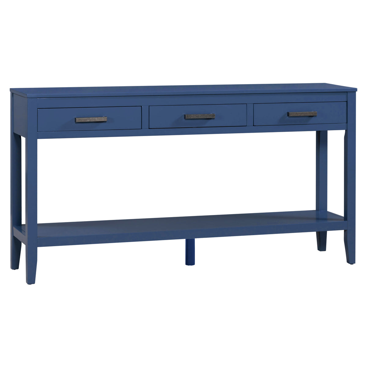 variant-group:rf-n711p410445v|Roomfitters 59.1" Farmhouse Entryway Table with 3 Drawers, Slim Console Sofa Table with Open Shelf for Hallway, Navy Blue