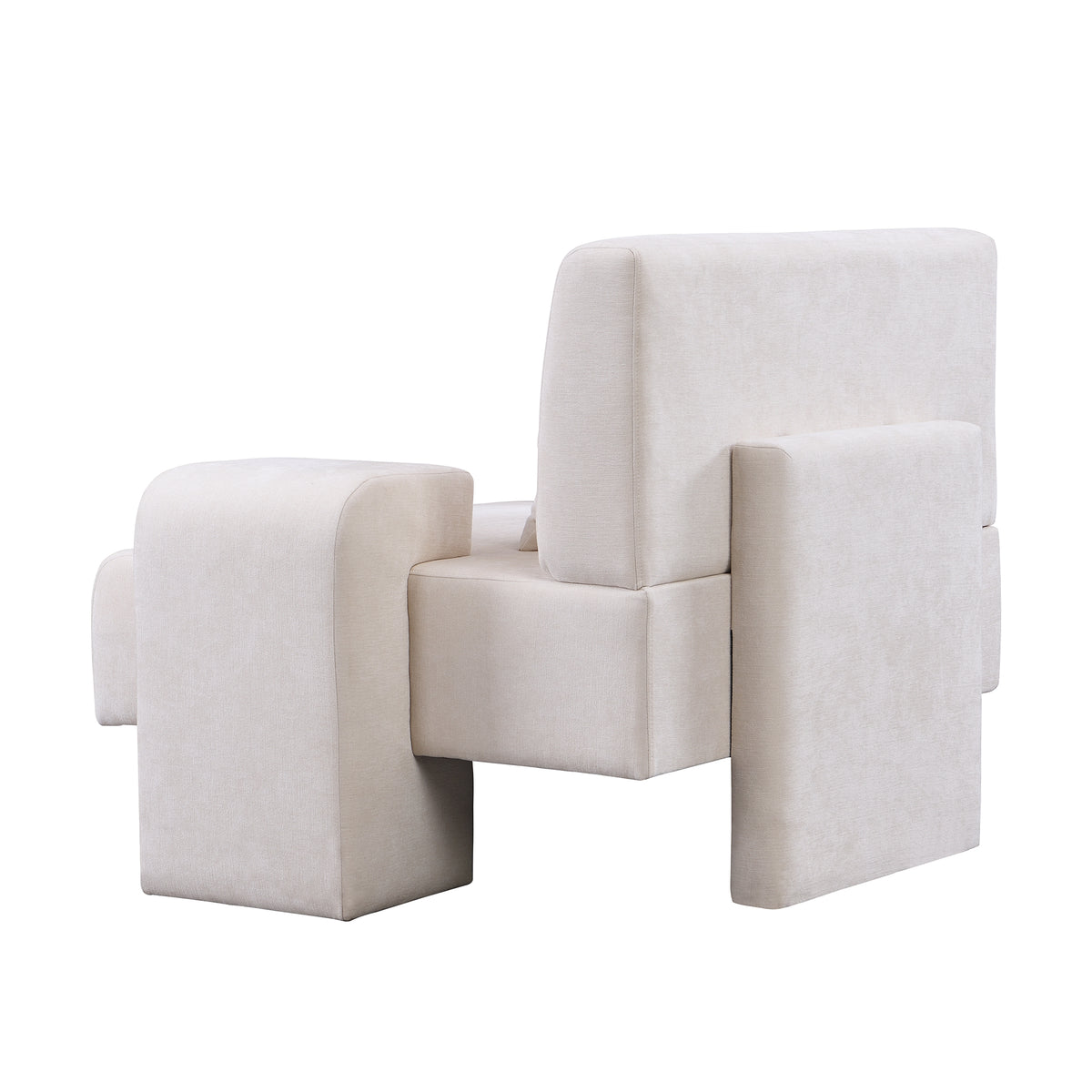 variant-group:rf-n724sj000130aaa|Roomfitters Oversized Mid-Century Armchair 48” Wide with Soft Cushion and Wood Frame, Lounge Reading Chair, Beige