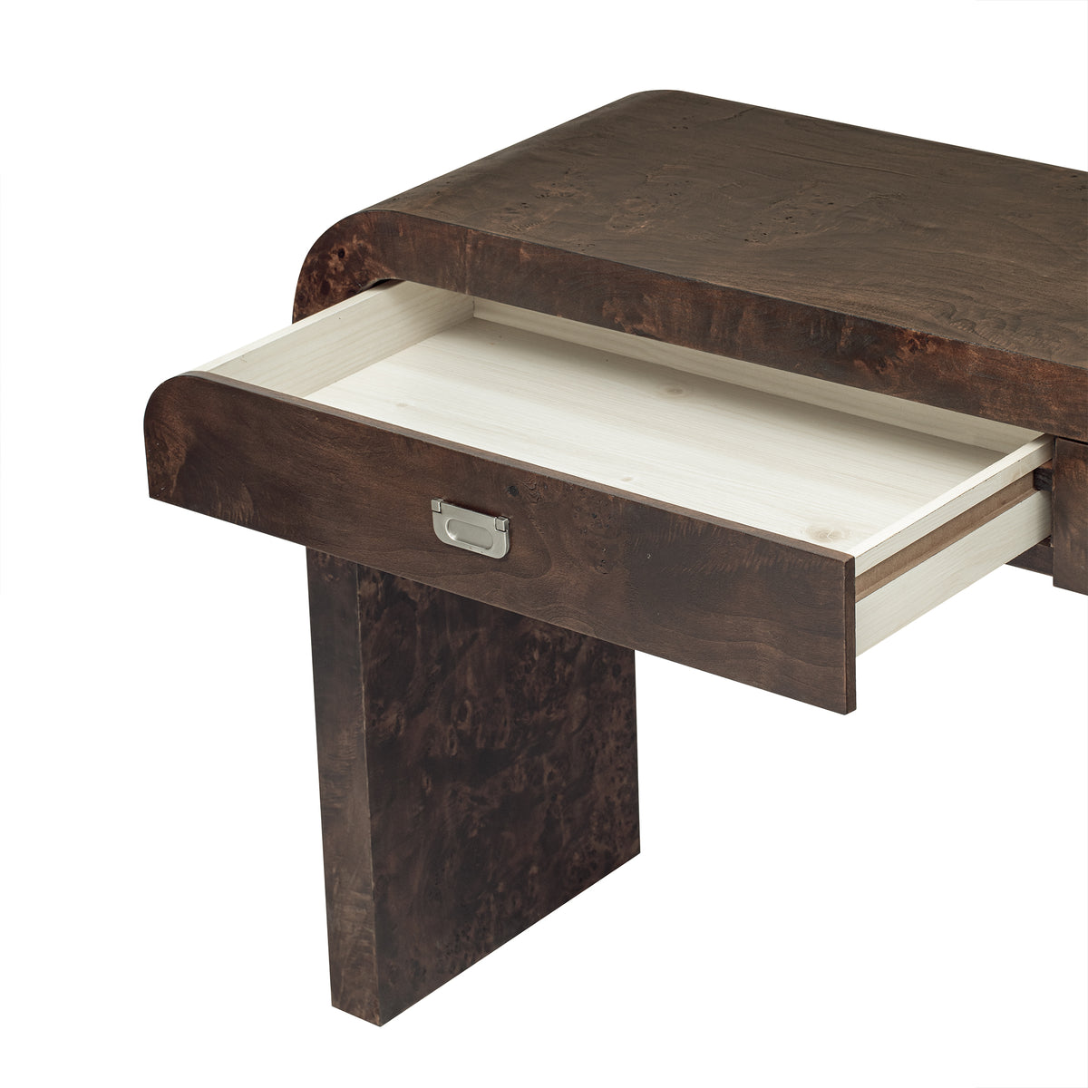 variant-group:rf-n711p216235p|Roomfitters 60'' Modern Wooden Console Table with 2 Storage Drawers, Burl Veneer Entryway Table with Metal Handles for Living Room, Hallway or Office, Dark Brown