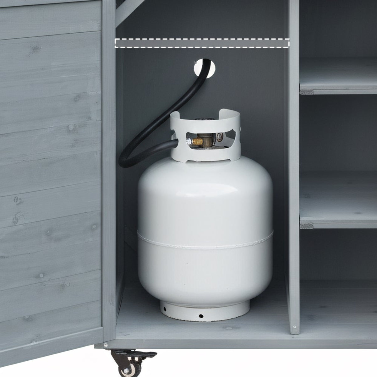 variant-group:rf-n707p370276g|Roomfitters 78.3" Outdoor Kitchen Island with Foldable Grill Table, Stainless Steel Top & Tilt Trash Can Storage, Grey Blue